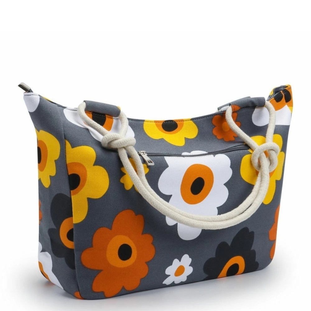 Floral Gray Tote Bag - Picture 2 of 2